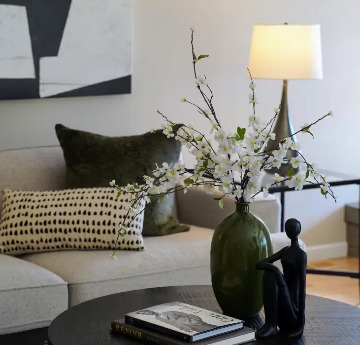 living room with vase